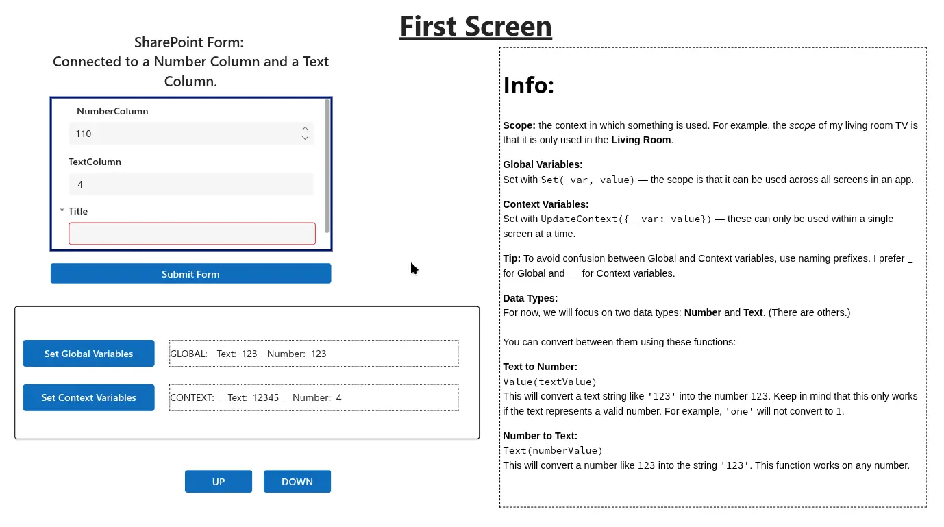 Context and Global variables in Power Apps | txtechnician