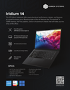 CS Iridium 14" Notebook - 3 yr Warranty - Intel i5 Processor - (0.5, 1, 2, 4, 8) TB SSD - (16, 32, 64) GB RAM - 16:10 WUXGA Display - Your choice of OS
